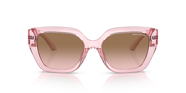 AX4125SU Shiny Transparent Pink KunststoffSunglass Frames von B24, Vorderansicht