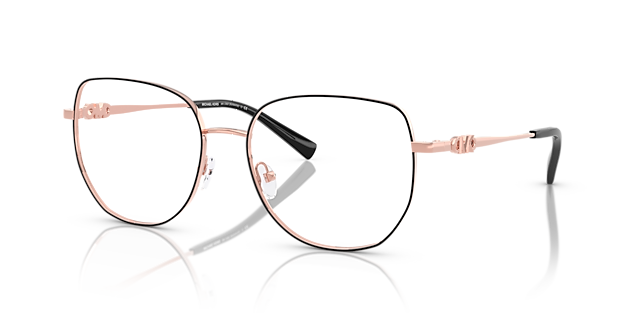 MK3062 Glänzendes Schwarz MetallEyeglass Frames von B24, Dreiviertelansicht