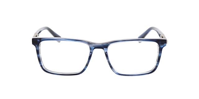 Lenny Blauw hoorn  &  matzilver AcetaatEyeglass Frames van B24, Vooraanzicht