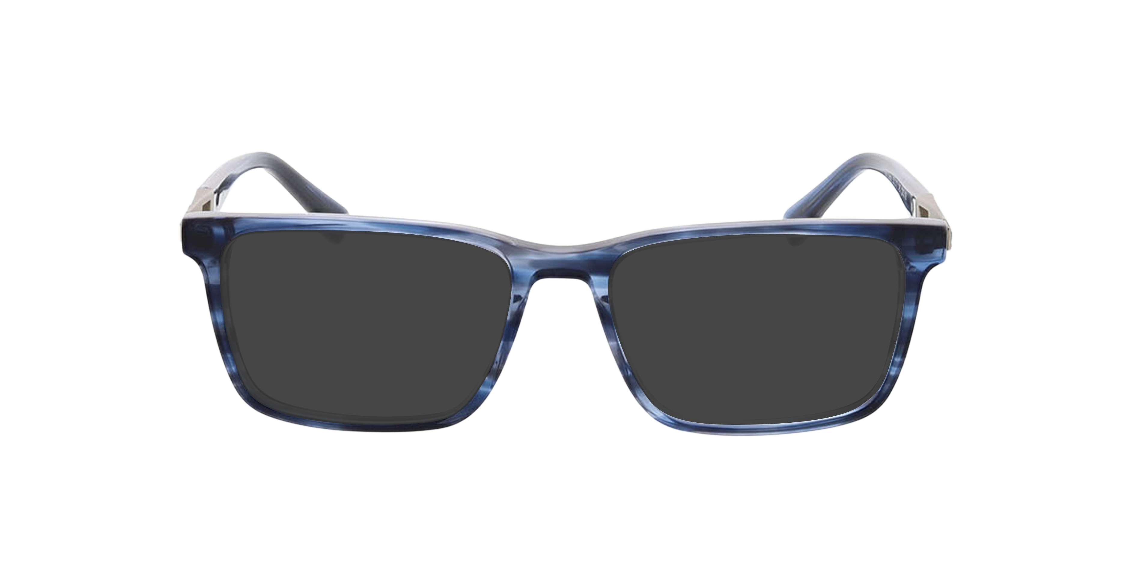 Lenny Blauw hoorn  &  matzilver AcetaatEyeglass Frames van B24, met getinte lenzen