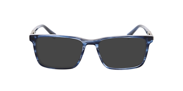 Lenny Blauw hoorn  &  matzilver AcetaatEyeglass Frames van B24, met getinte lenzen