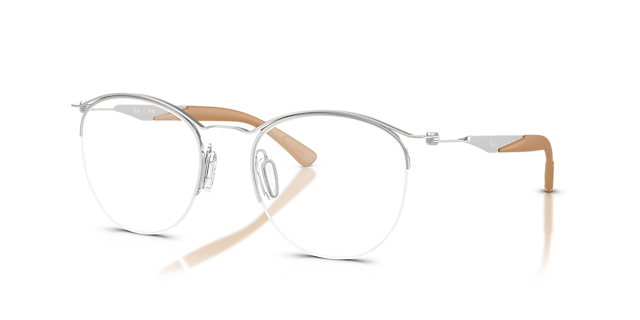 RB7553 Zilver MetaalEyeglass Frames van B24, Hoekweergave