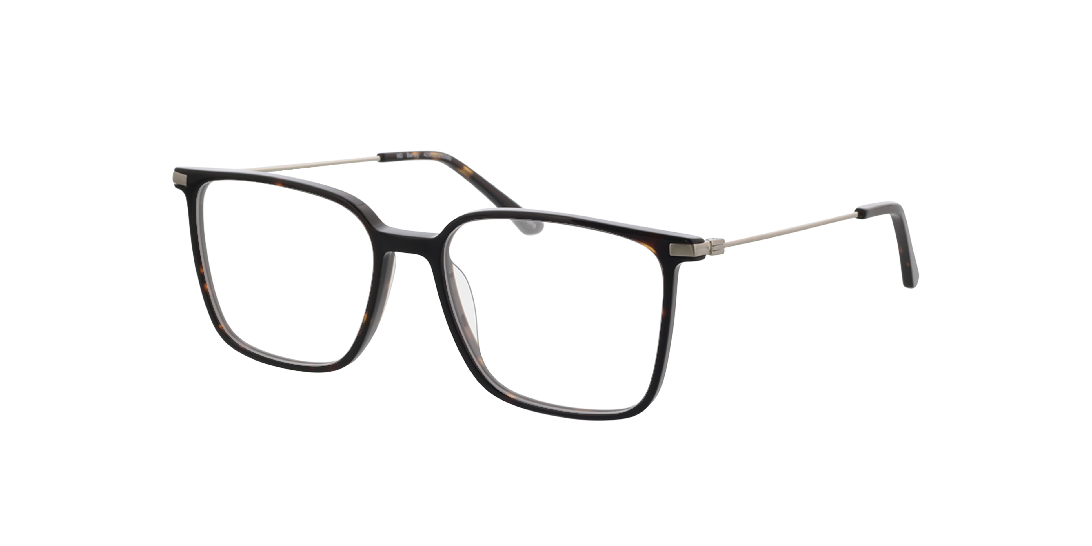 Barney Zilver  &  Havana AcetaatEyeglass Frames van B24, Hoekweergave