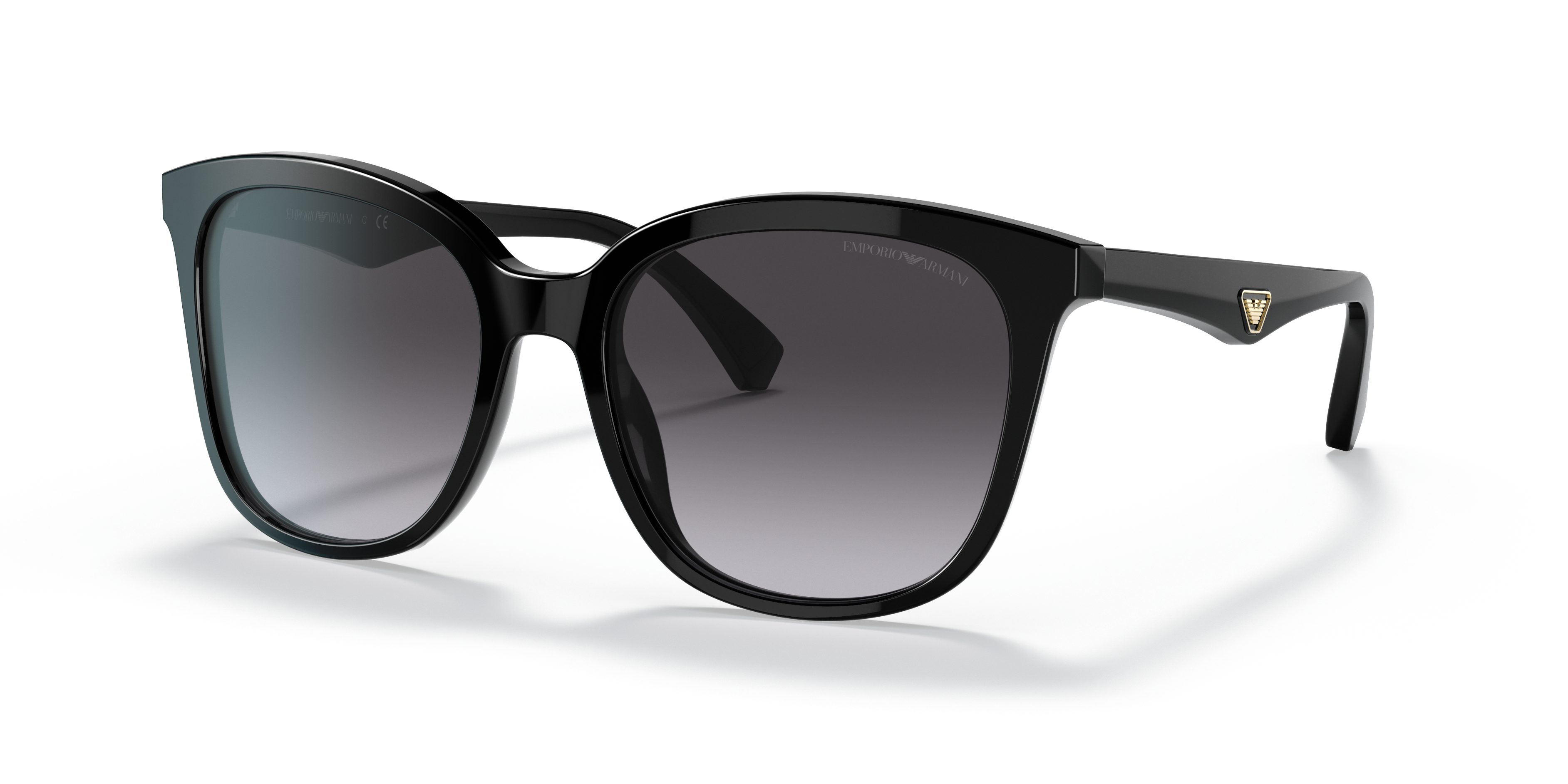 EA4157 Zwart AcetaatSunglass Frames van B24, Hoekweergave