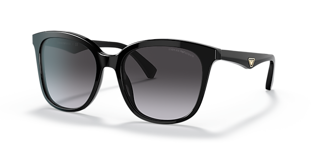 EA4157 Zwart AcetaatSunglass Frames van B24, Hoekweergave