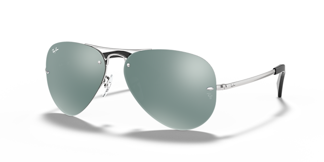 RB3449 Zilver MetaalSunglass Frames van B24, Hoekweergave