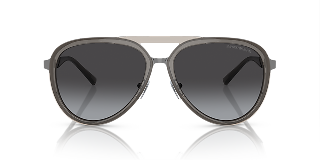 EA2145 Glanzend transparant smoke MetaalSunglass Frames van B24, Vooraanzicht