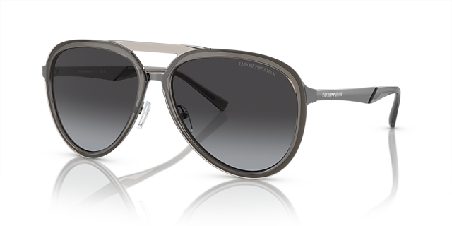 EA2145 Glanzend transparant smoke MetaalSunglass Frames van B24, Hoekweergave