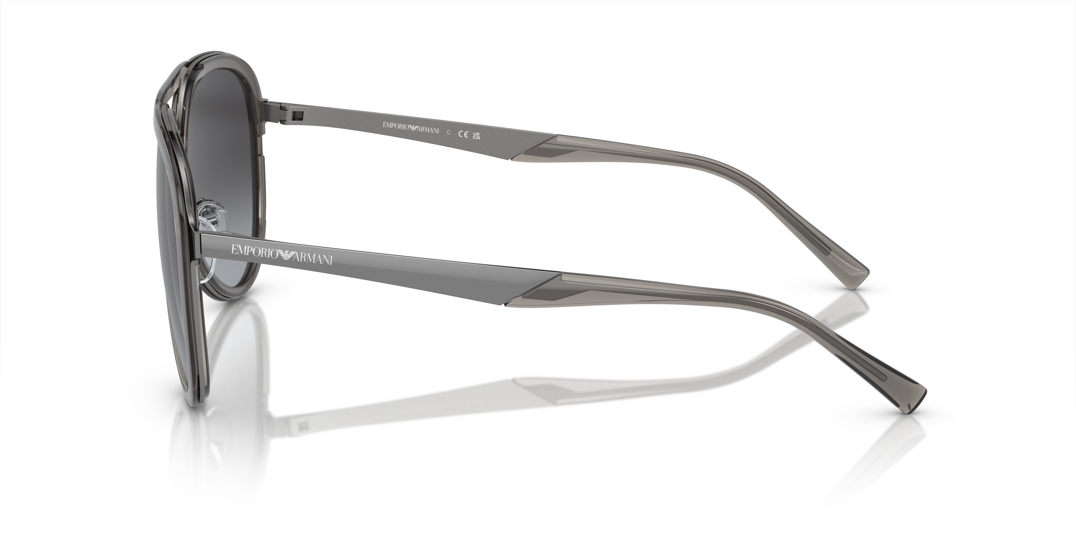 EA2145 Shiny Transparent Smoke MetallSunglass Frames von B24, Seitenansicht