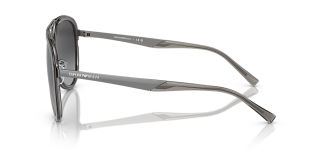 EA2145 Glanzend transparant smoke MetaalSunglass Frames van B24, Zijaanzicht