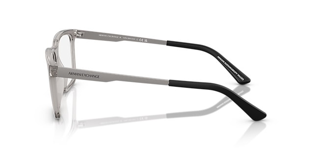 AX3103 Glänzendes transparentes Grau KunststoffEyeglass Frames von B24, Seitenansicht