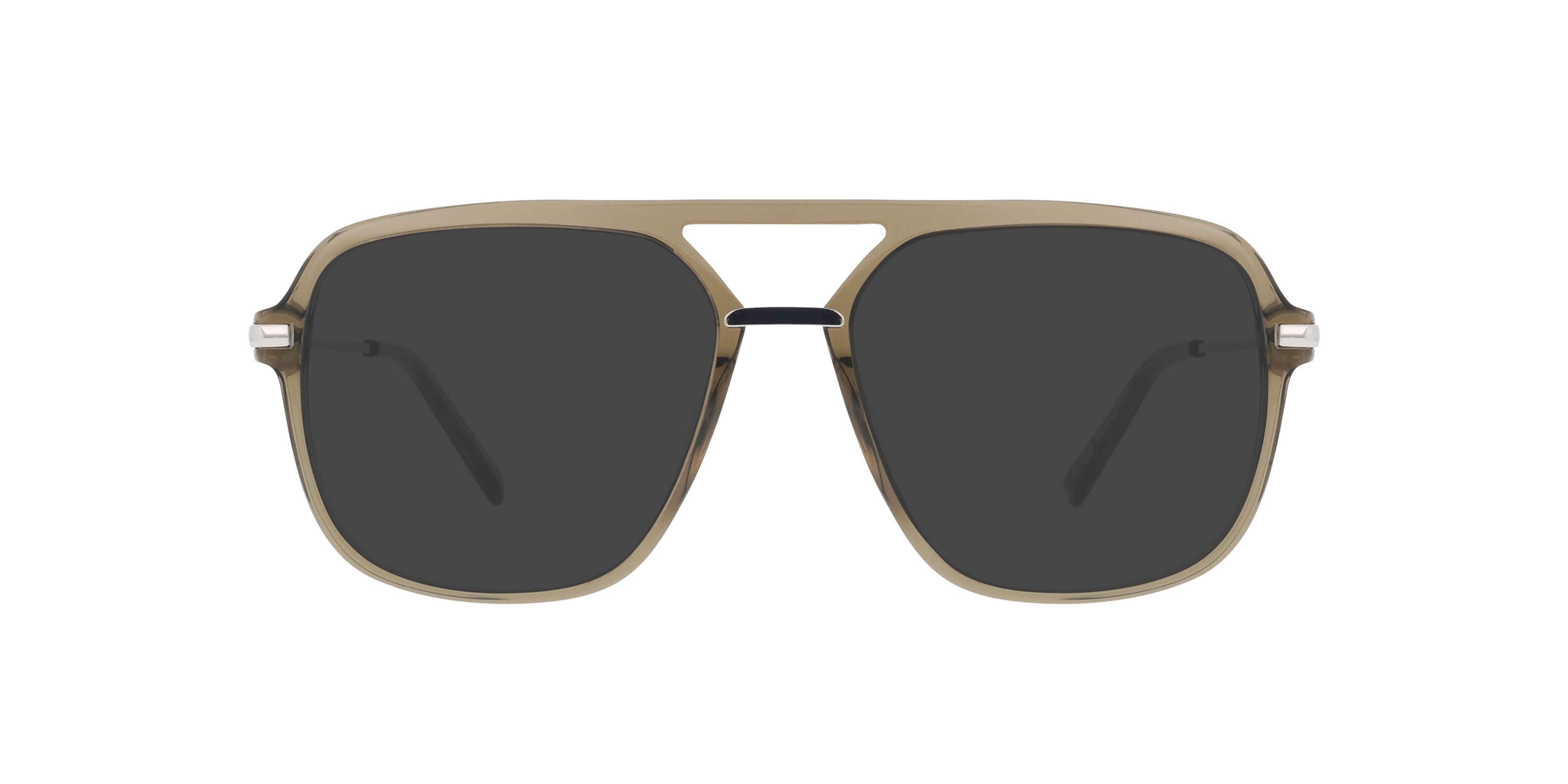 Freddy Crystal Safari & Silver Metal AcetaatEyeglass Frames van B24, met getinte lenzen