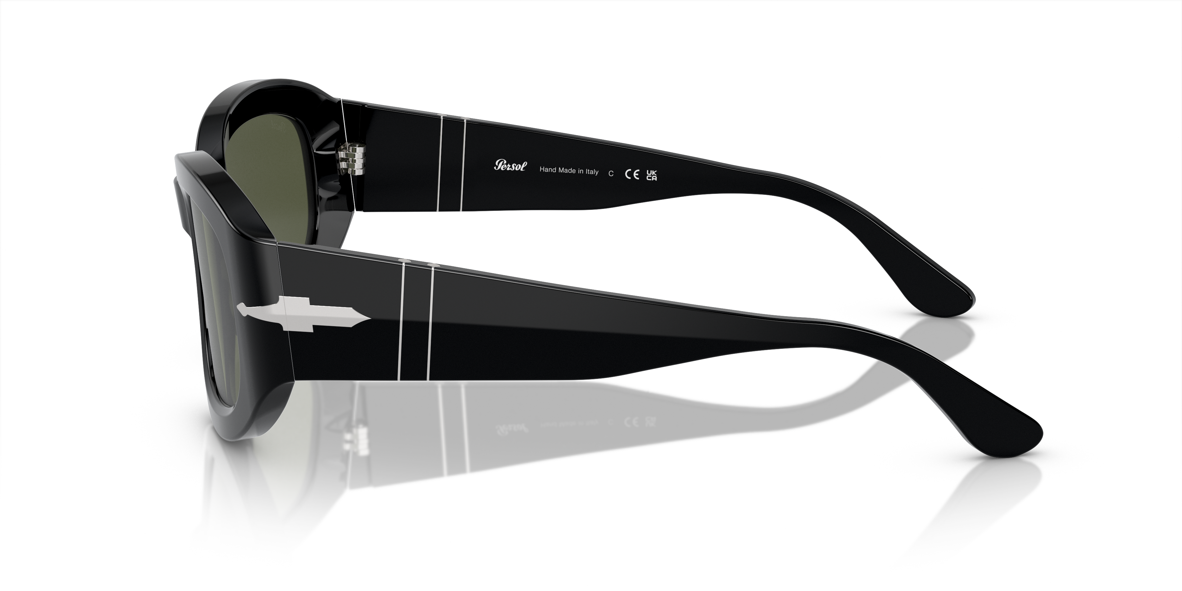 PO3335S Schwarz AcetatSunglass Frames von B24, Seitenansicht