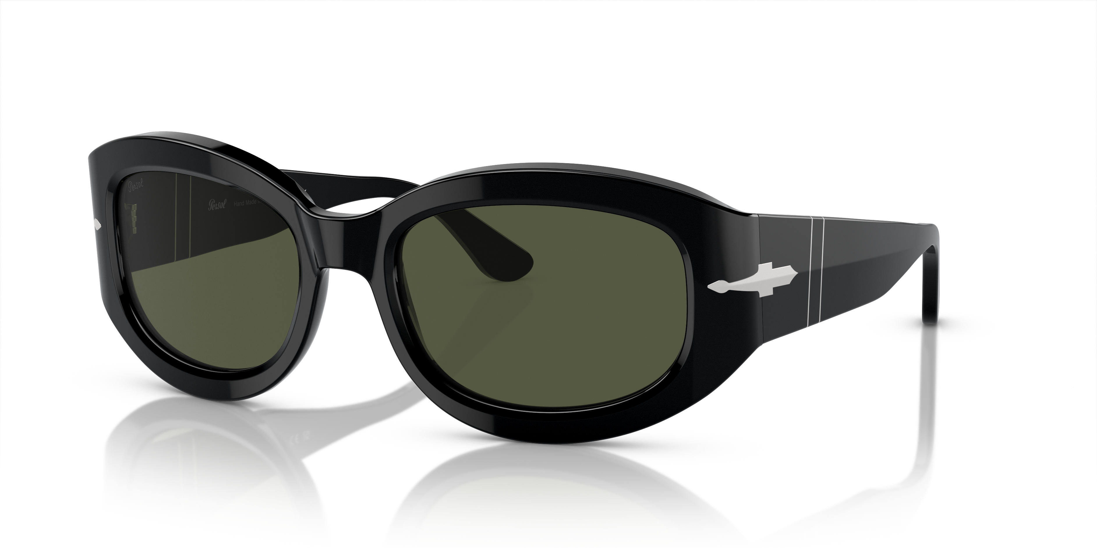 PO3335S Schwarz AcetatSunglass Frames von B24, Dreiviertelansicht