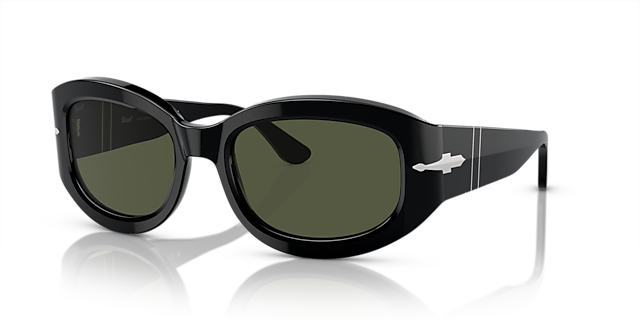 PO3335S Schwarz AcetatSunglass Frames von B24, Dreiviertelansicht
