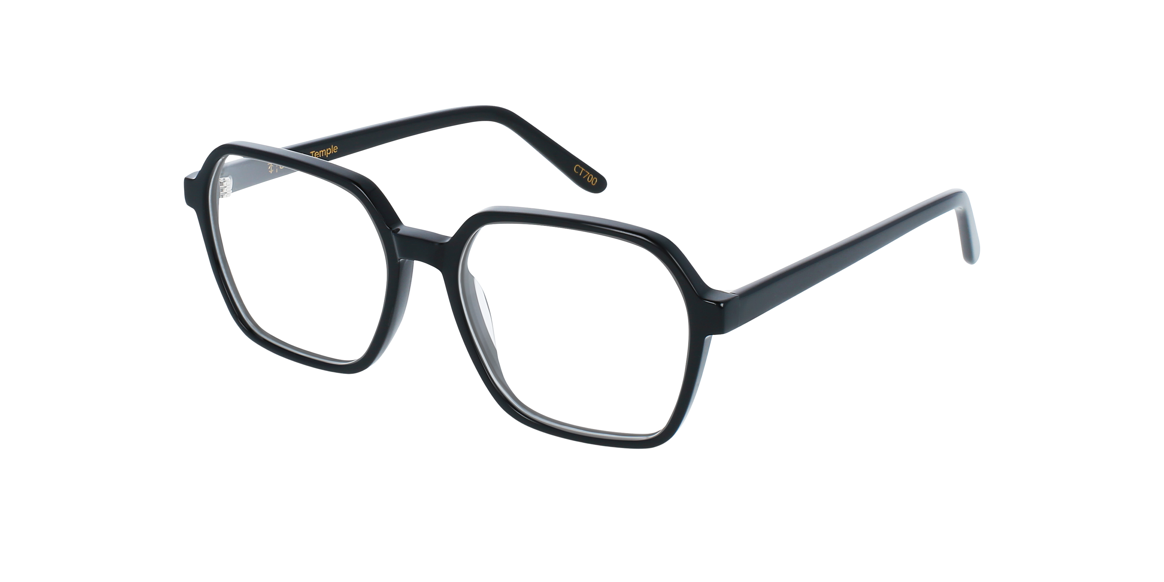 Dallas CT Jet Black AcetatEyeglass Frames von B24, Dreiviertelansicht