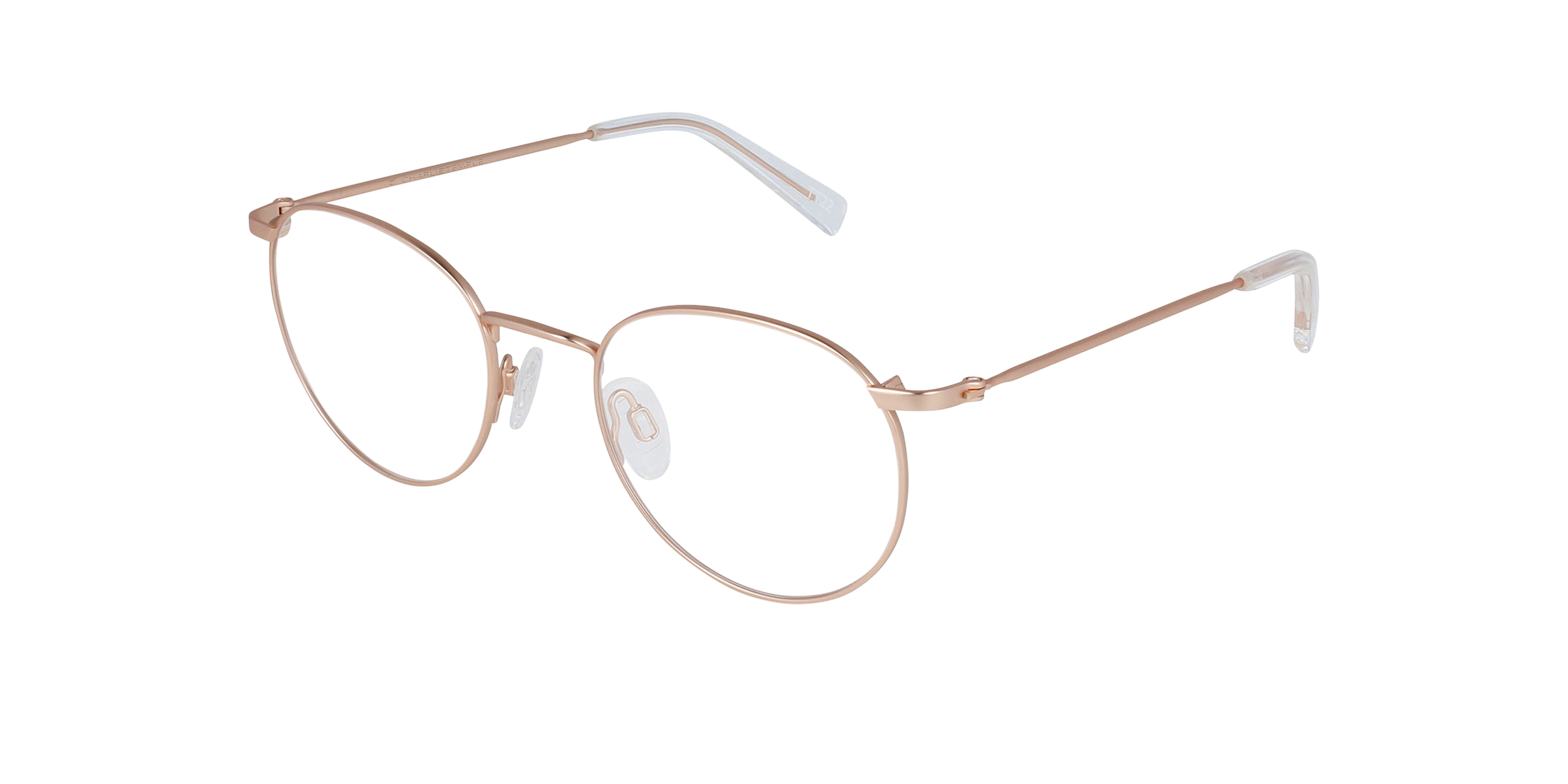 Ceo Matte Rose Gold Titanium TitanEyeglass Frames von B24, Dreiviertelansicht