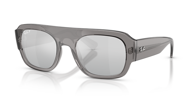 RB2218 Transparant grijs KunststofSunglass Frames van B24, Hoekweergave