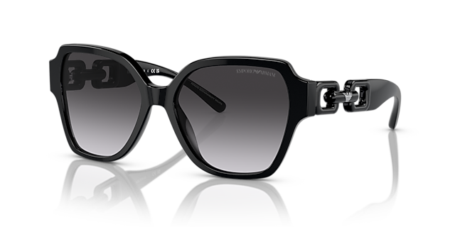 EA4202 Schwarz glänzend AcetatSunglass Frames von B24, Dreiviertelansicht