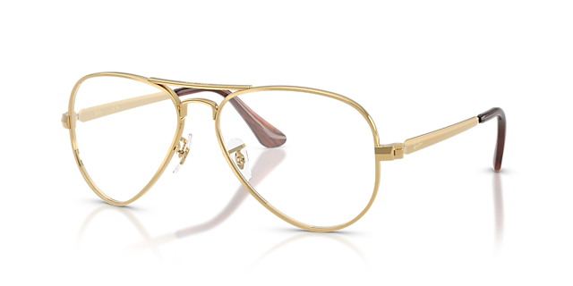 Aviator Max Optics Arista Gold MetallEyeglass Frames von B24, Dreiviertelansicht