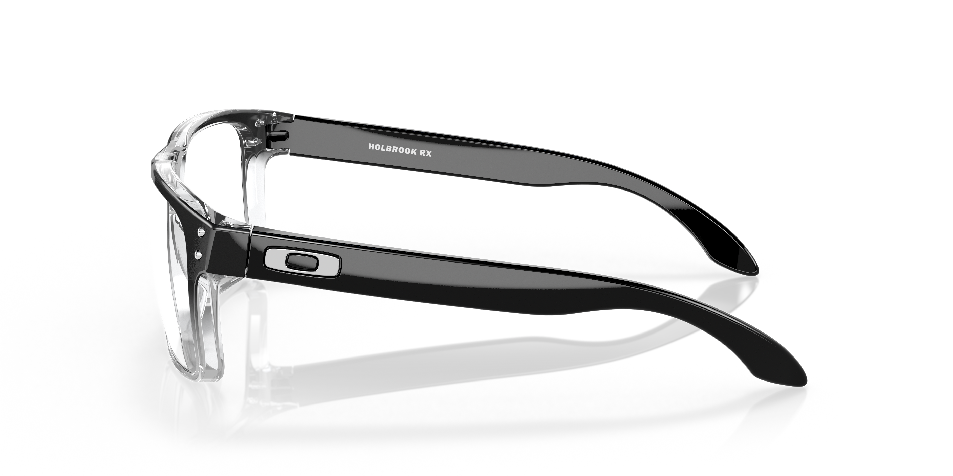 Holbrook™ Polished Black Clear Fade KunststoffEyeglass Frames von B24, Seitenansicht