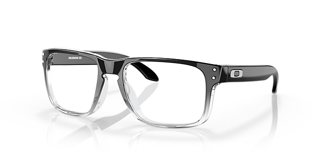 Holbrook™ Polished Black Clear Fade KunststoffEyeglass Frames von B24, Dreiviertelansicht