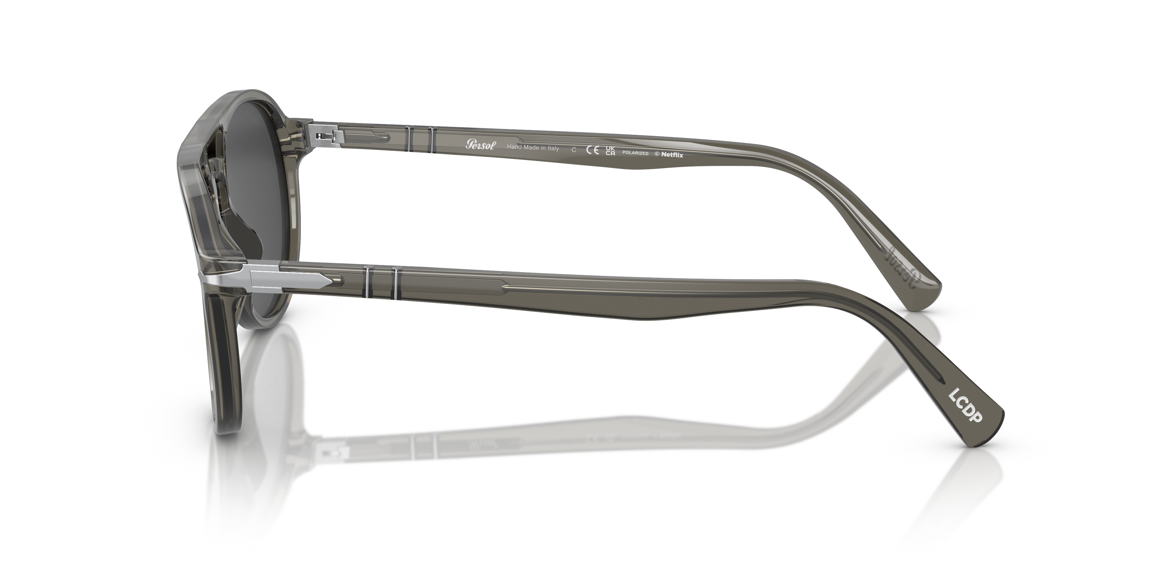 PO3235S Grau AcetatSunglass Frames von B24, Seitenansicht