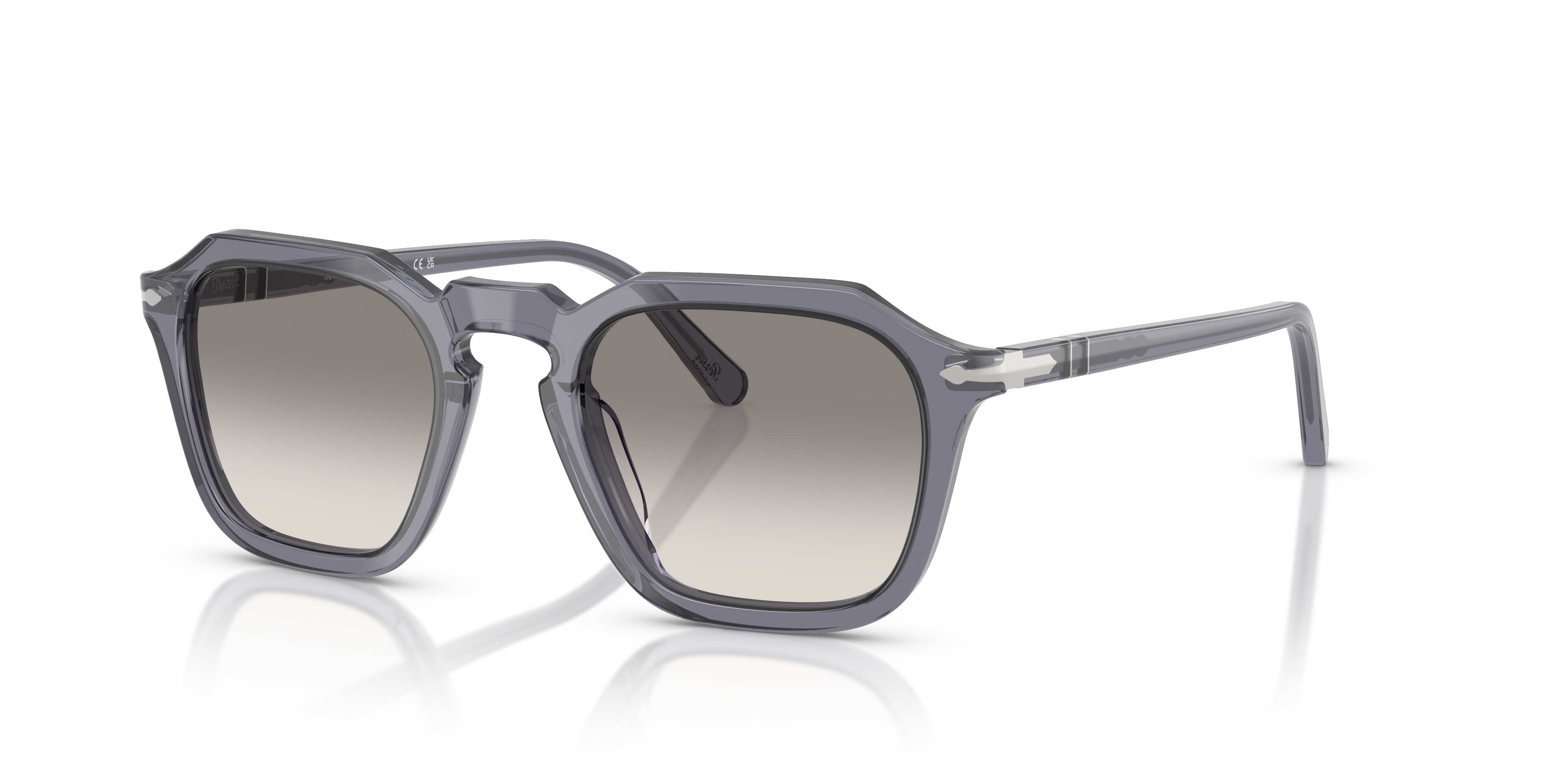 PO3292S Transparent Ocean AcetatSunglass Frames von B24, Dreiviertelansicht