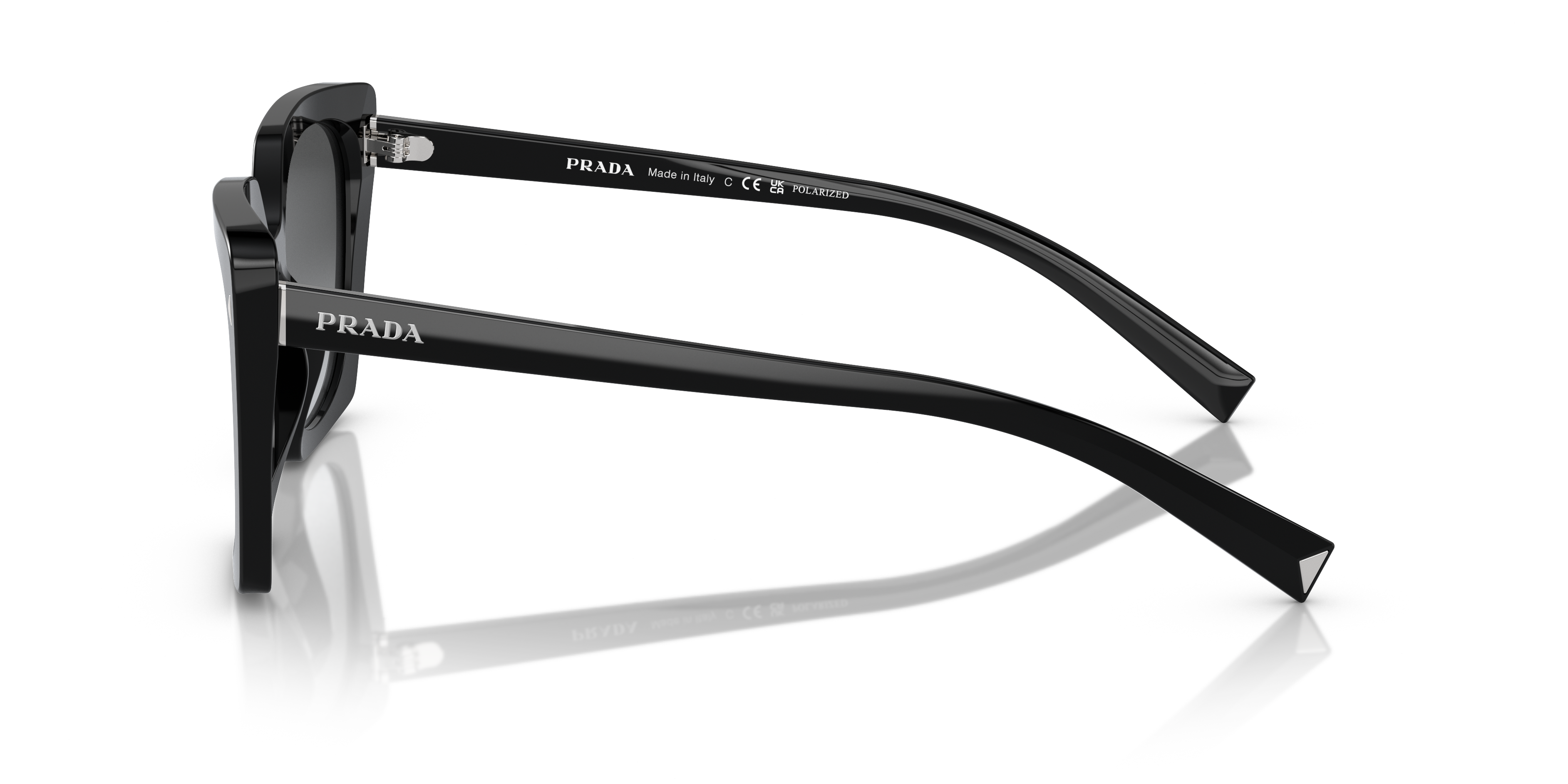 PR 23ZS Zwart AcetaatSunglass Frames van B24, Zijaanzicht