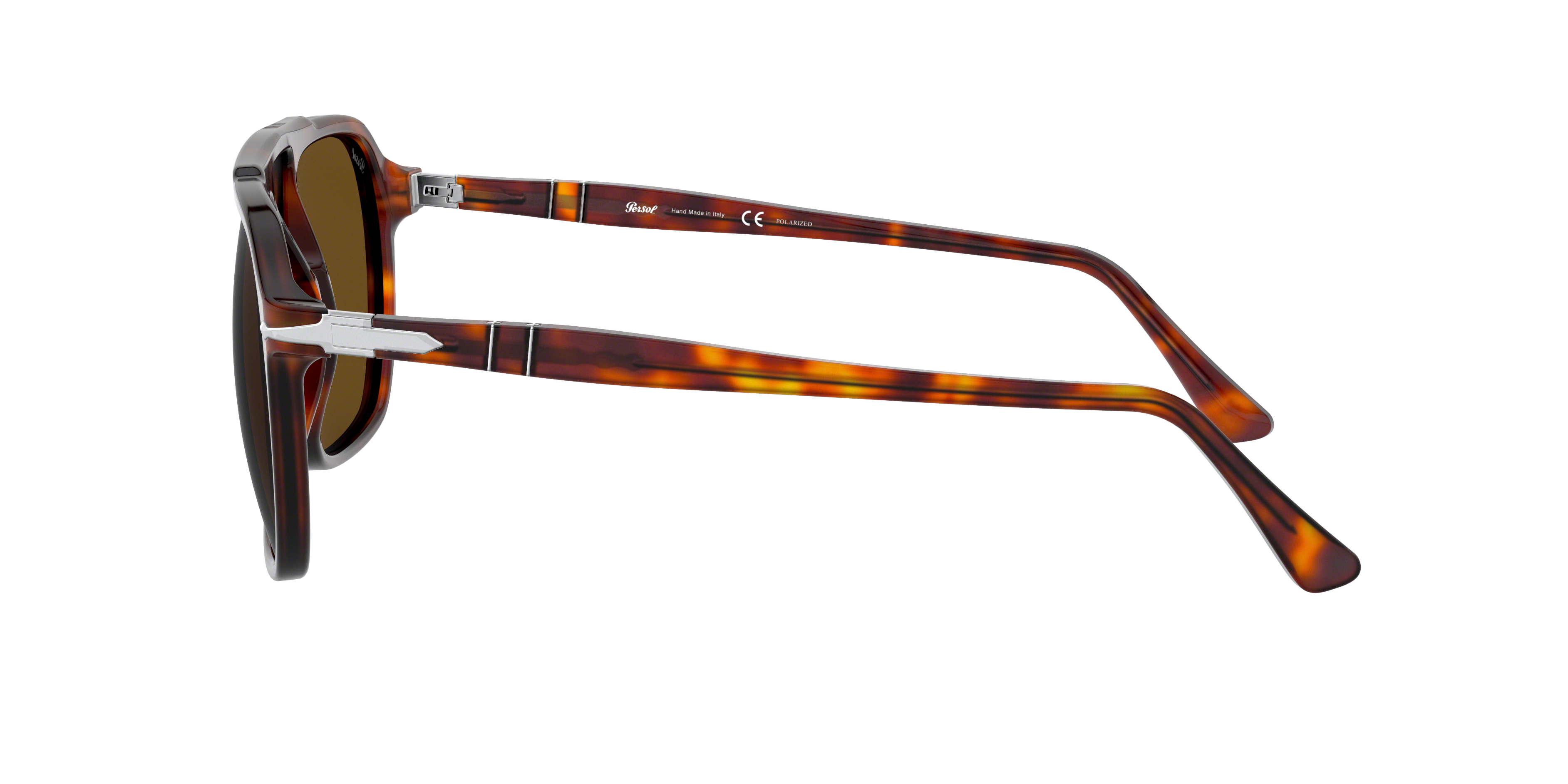 PO3223S Havana AcetaatSunglass Frames van B24, Zijaanzicht