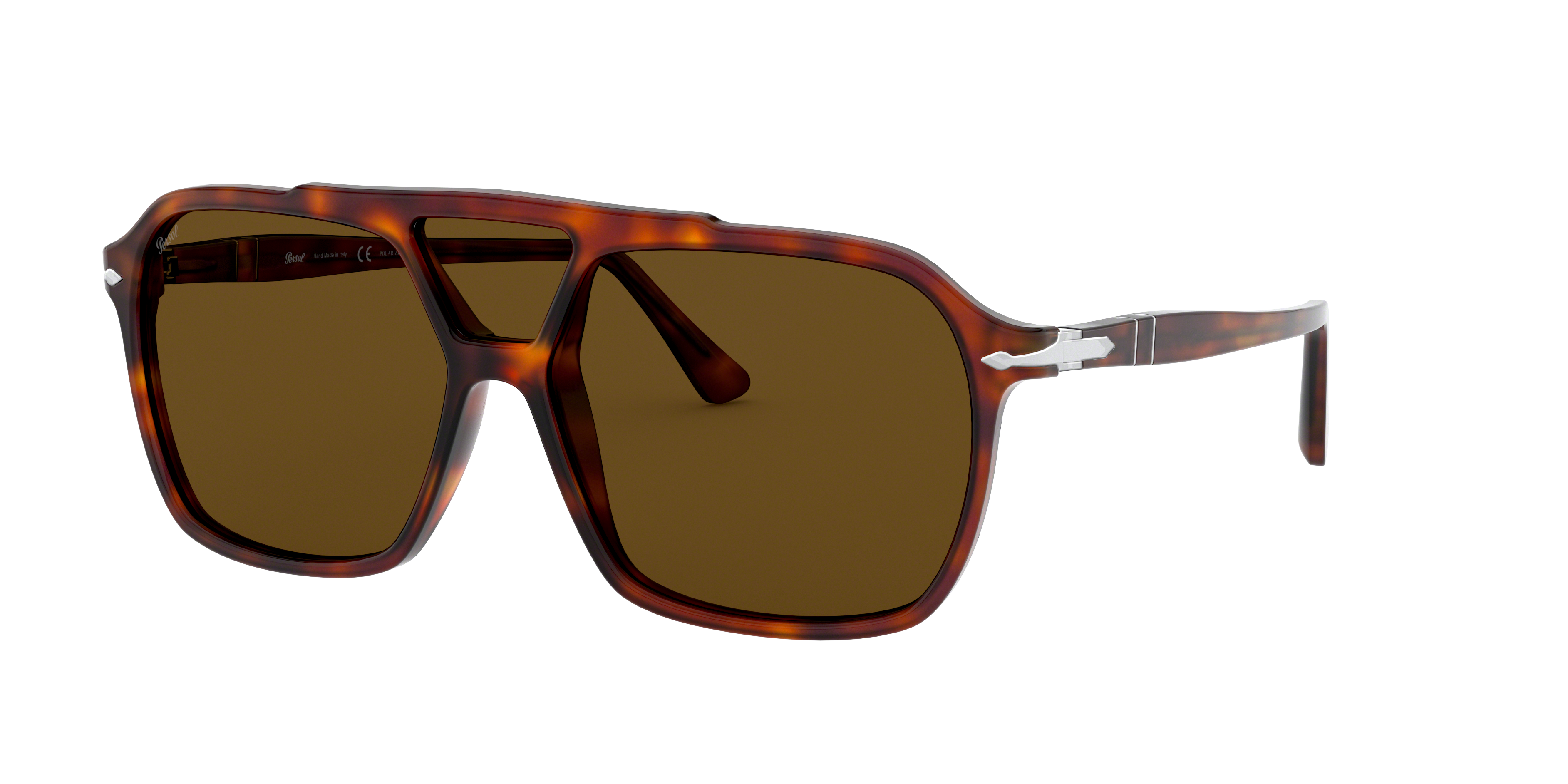 PO3223S Havana AcetaatSunglass Frames van B24, Hoekweergave