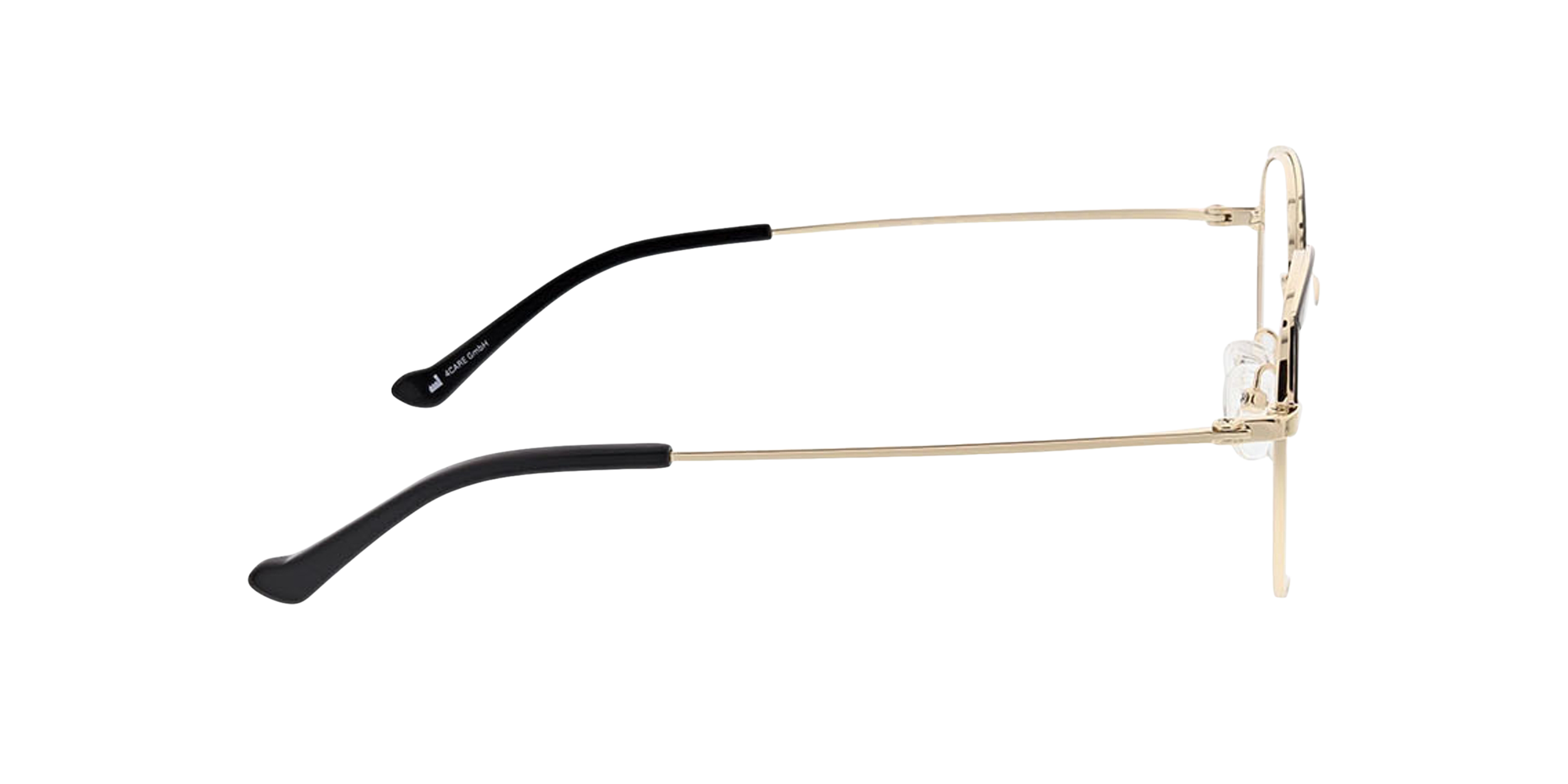 Alison Schwarz & Gold MetallEyeglass Frames von B24, Seitenansicht