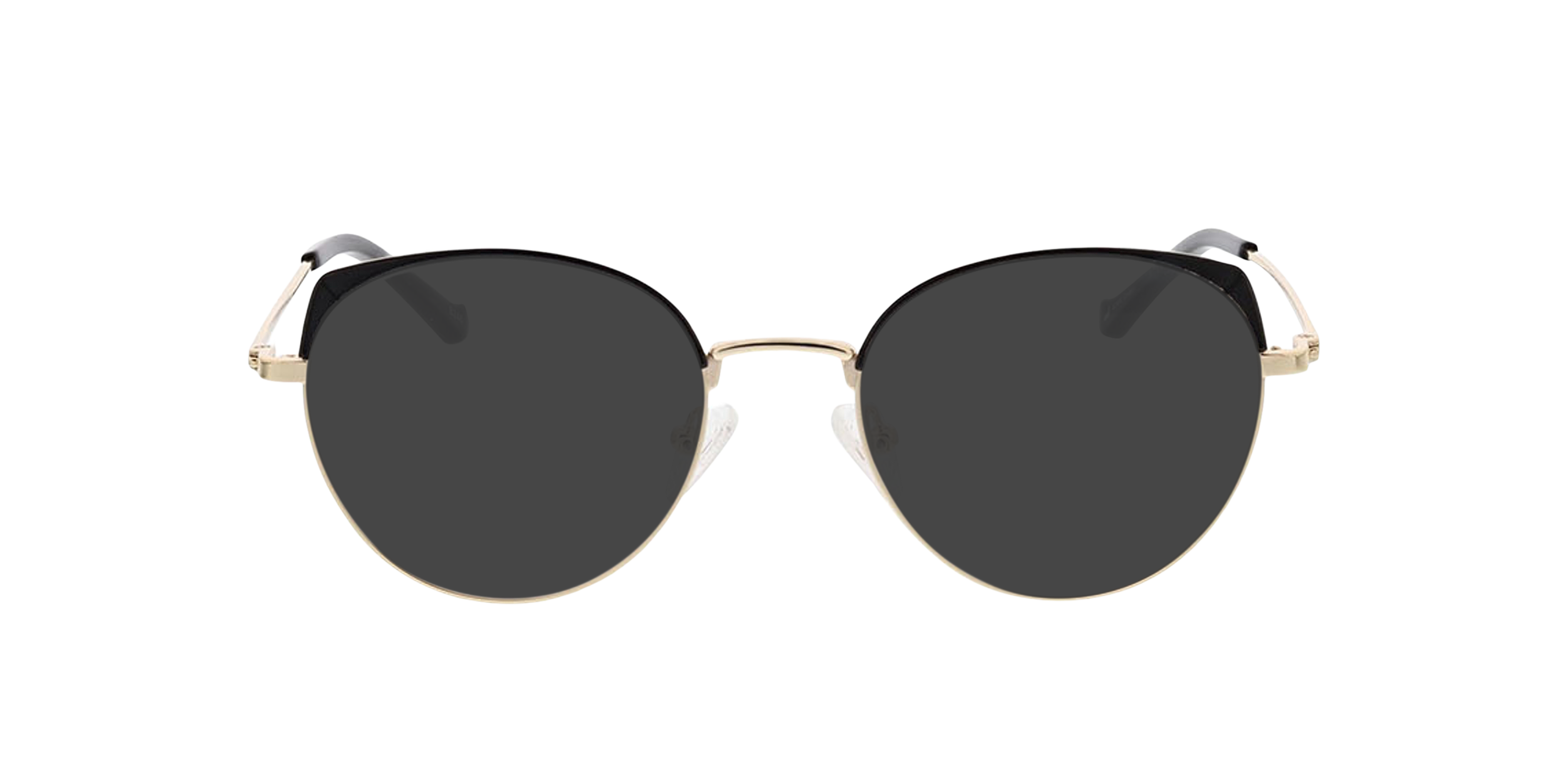 Alison Schwarz & Gold MetallEyeglass Frames von B24, mit getönten Gläsern