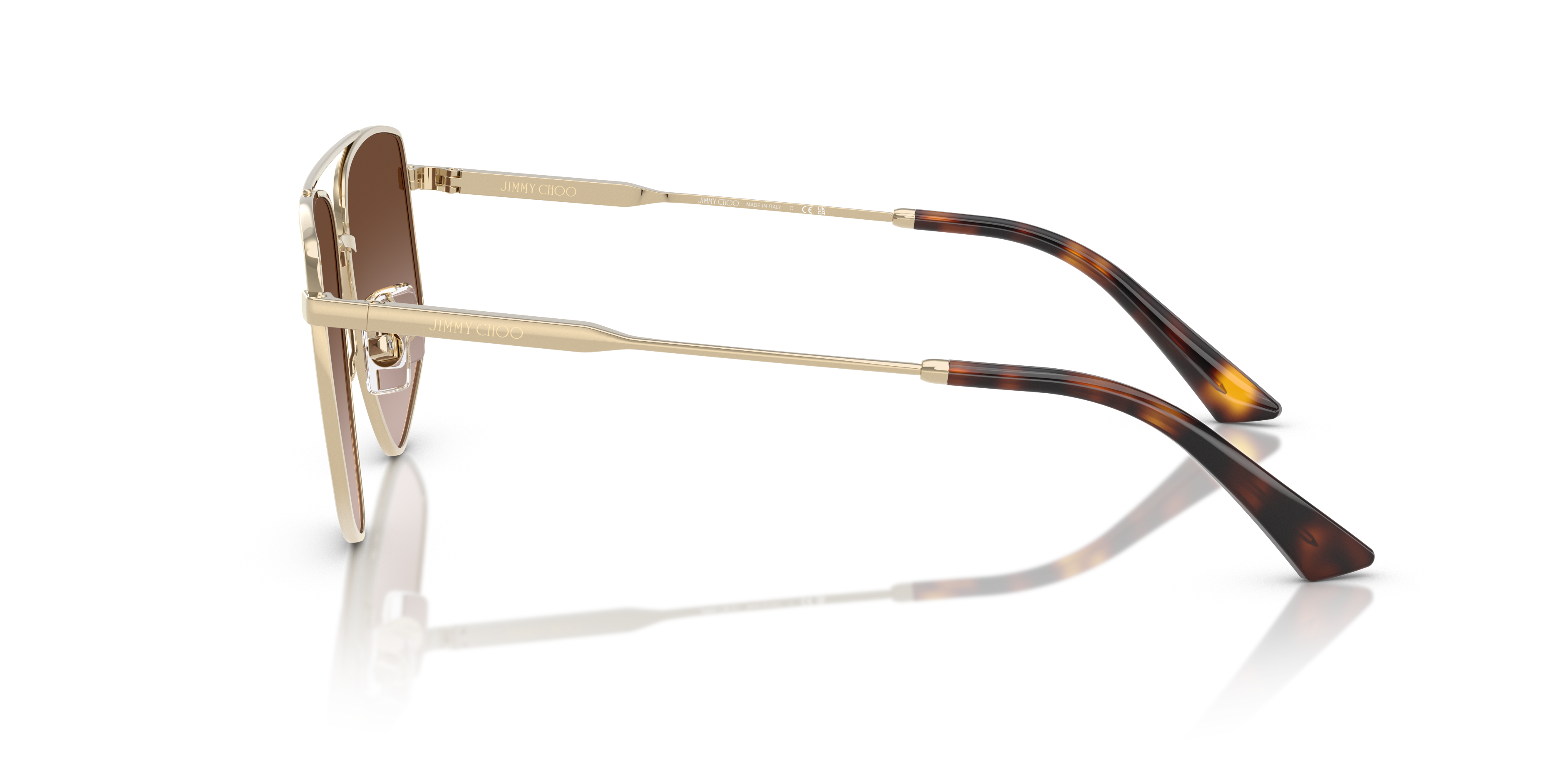 JC4011 Lichtgoud MetaalSunglass Frames van B24, Zijaanzicht