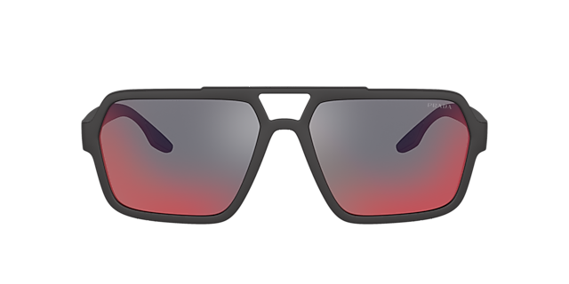 PS 01XS Gummi Schwarz KunststoffSunglass Frames von B24, Vorderansicht