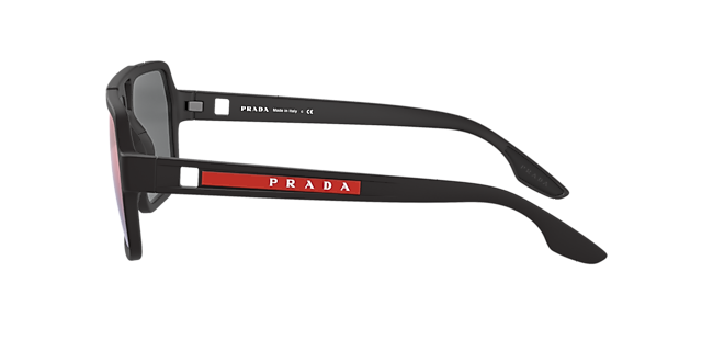 PS 01XS Gummi Schwarz KunststoffSunglass Frames von B24, Seitenansicht