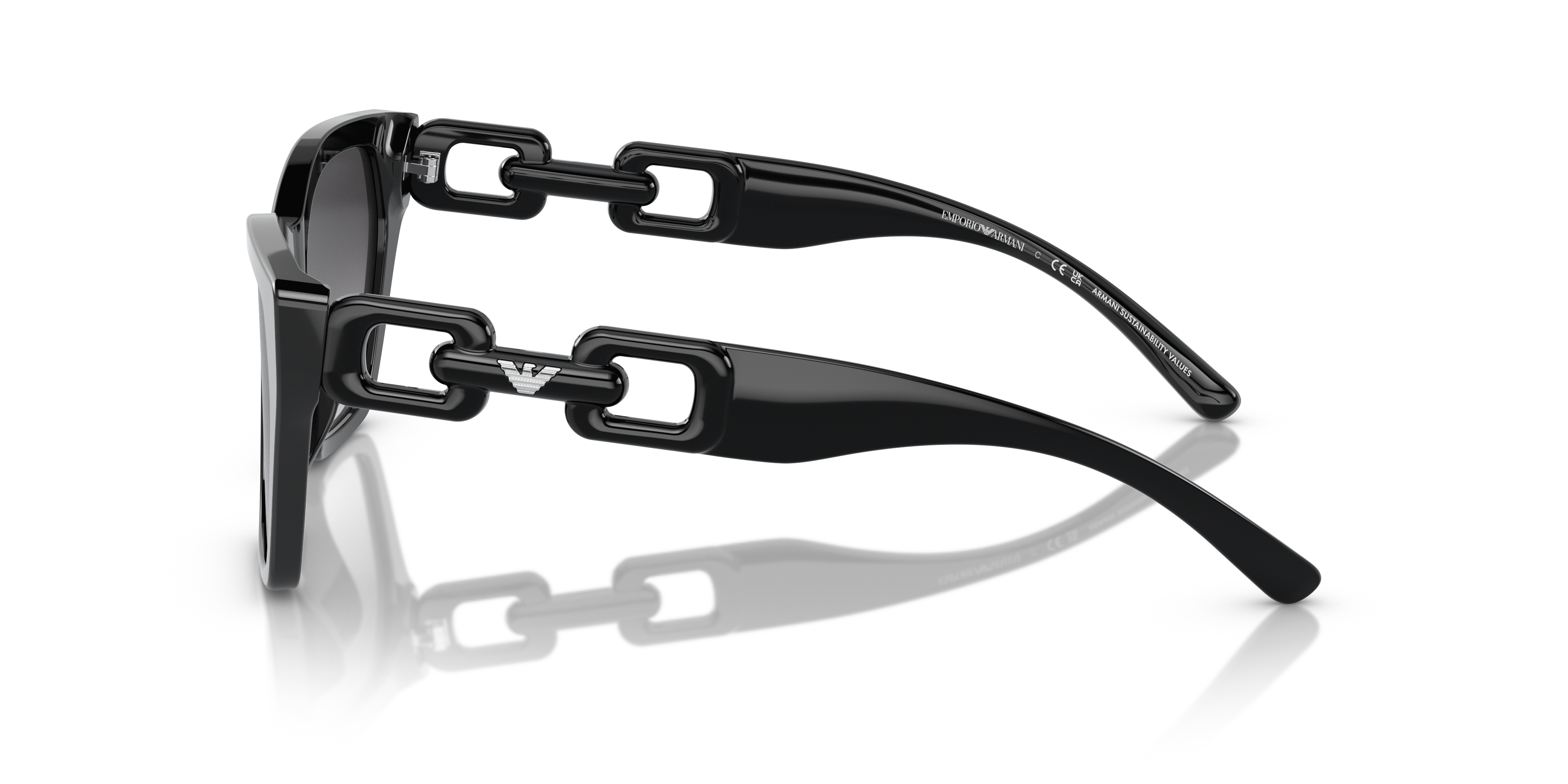 EA4203U Schwarz glänzend AcetatSunglass Frames von B24, Seitenansicht