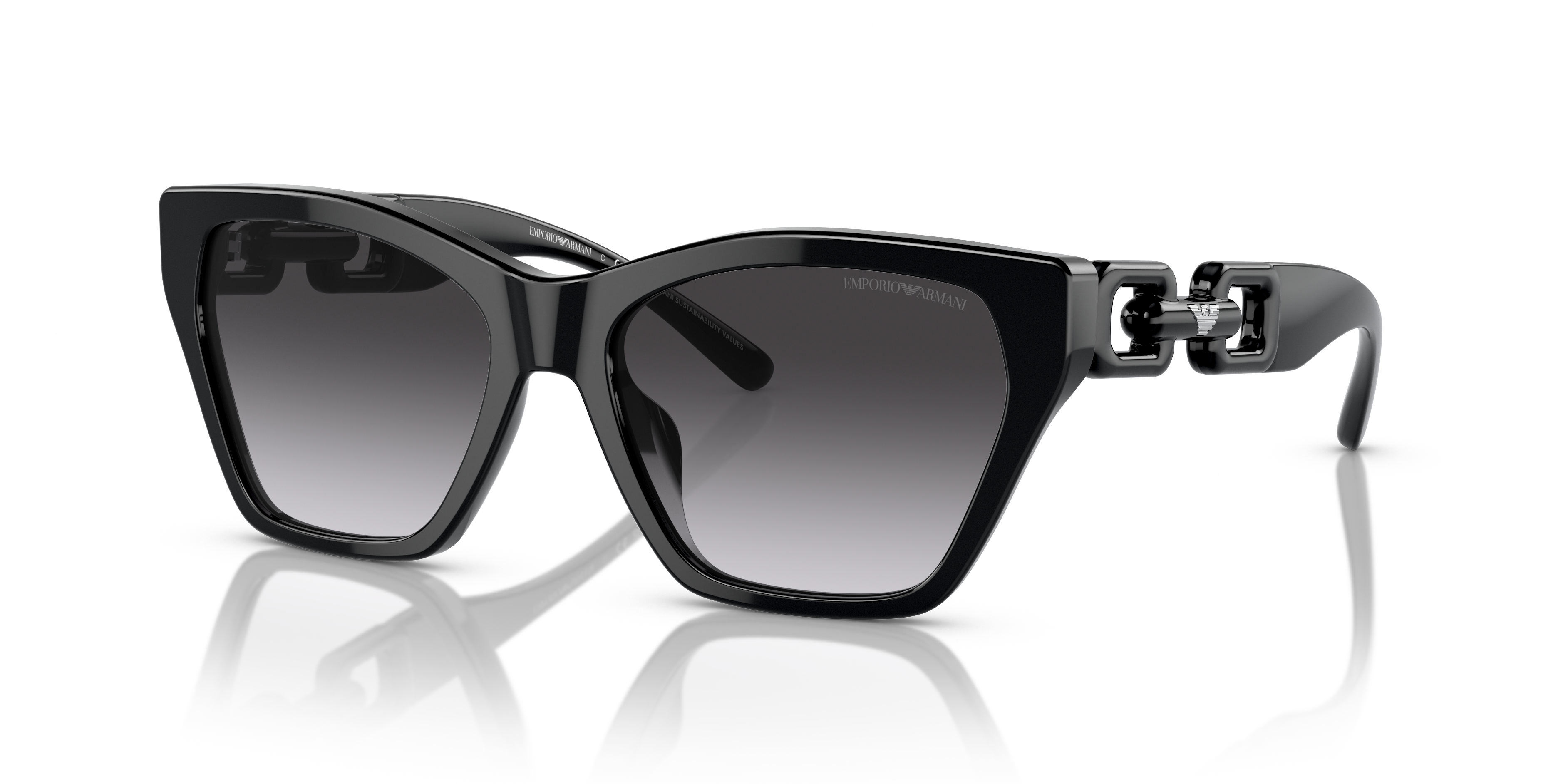 EA4203U Schwarz glänzend AcetatSunglass Frames von B24, Dreiviertelansicht