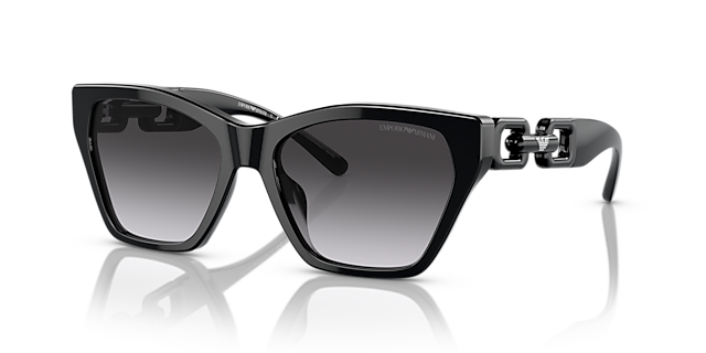 EA4203U Glanzend zwart AcetaatSunglass Frames van B24, Hoekweergave