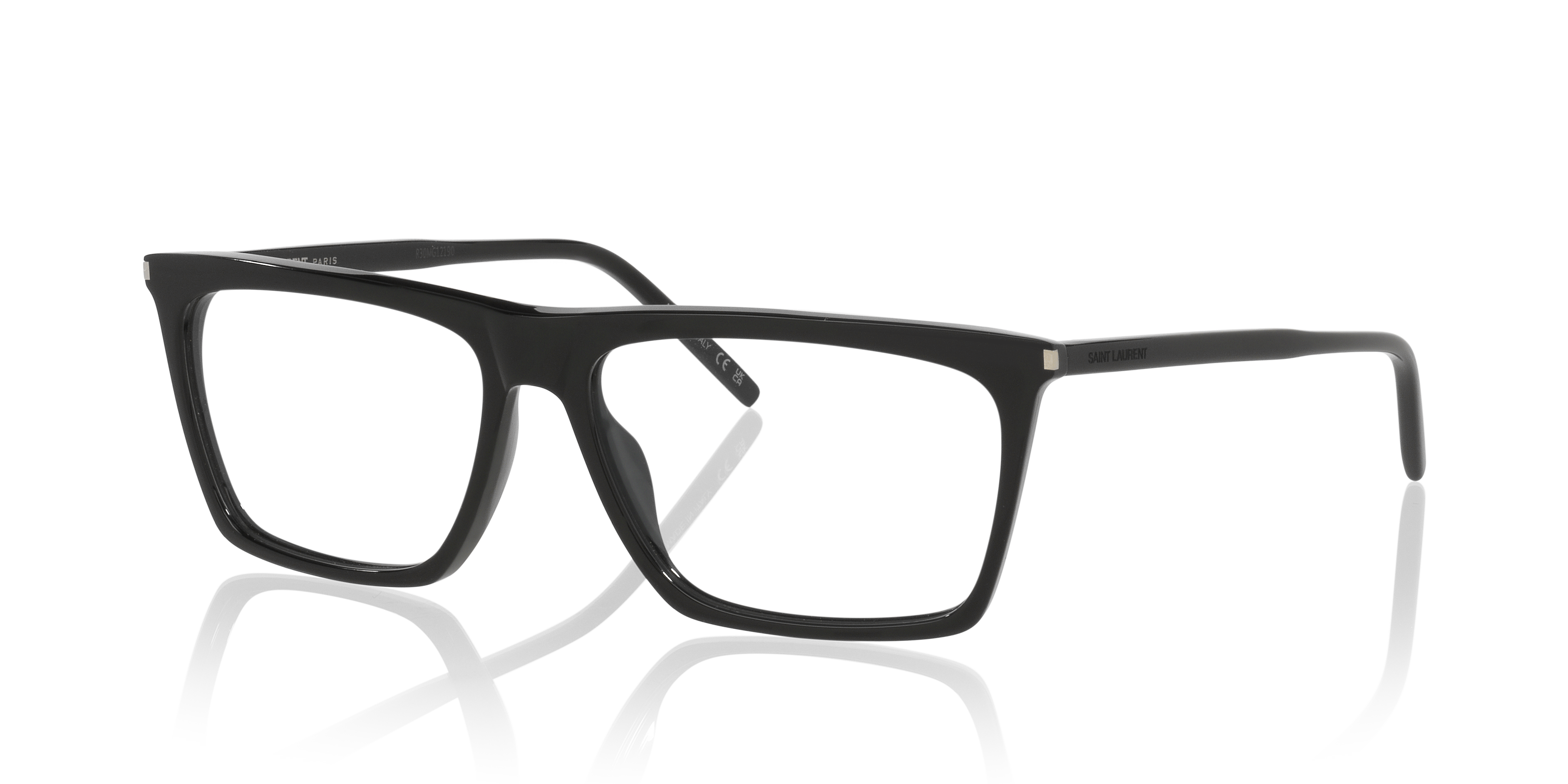 SL 803 Zwart AcetaatEyeglass Frames van B24, Hoekweergave