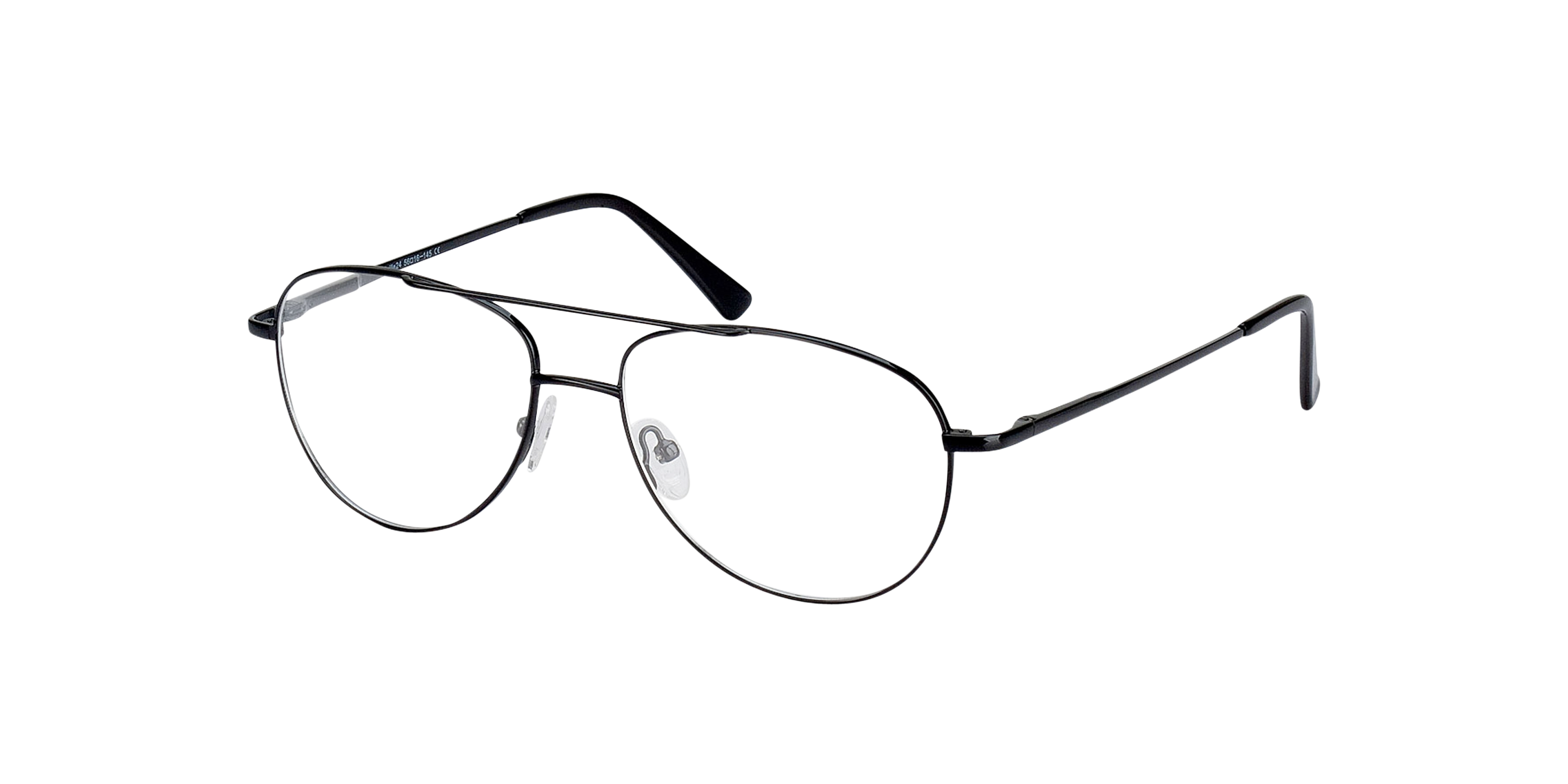 Glendale Schwarz MetallEyeglass Frames von B24, Dreiviertelansicht