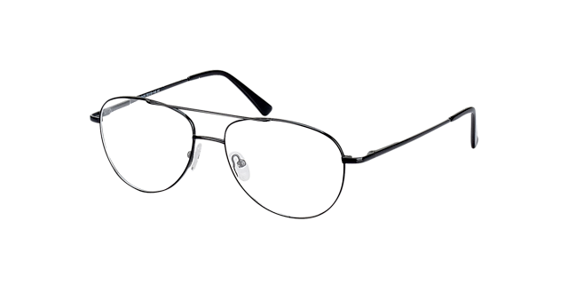 Glendale Schwarz MetallEyeglass Frames von B24, Dreiviertelansicht