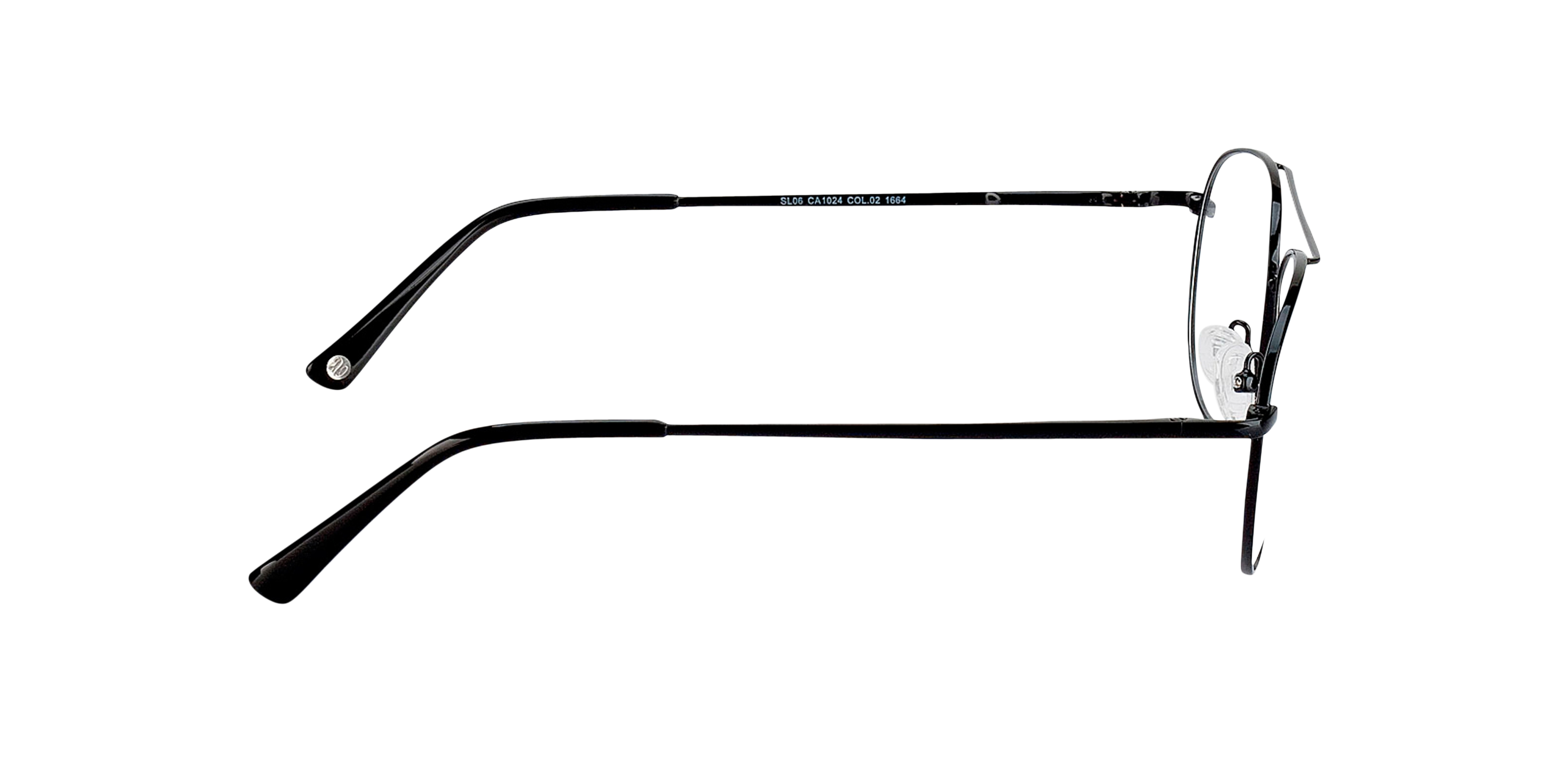 Glendale Schwarz MetallEyeglass Frames von B24, Seitenansicht