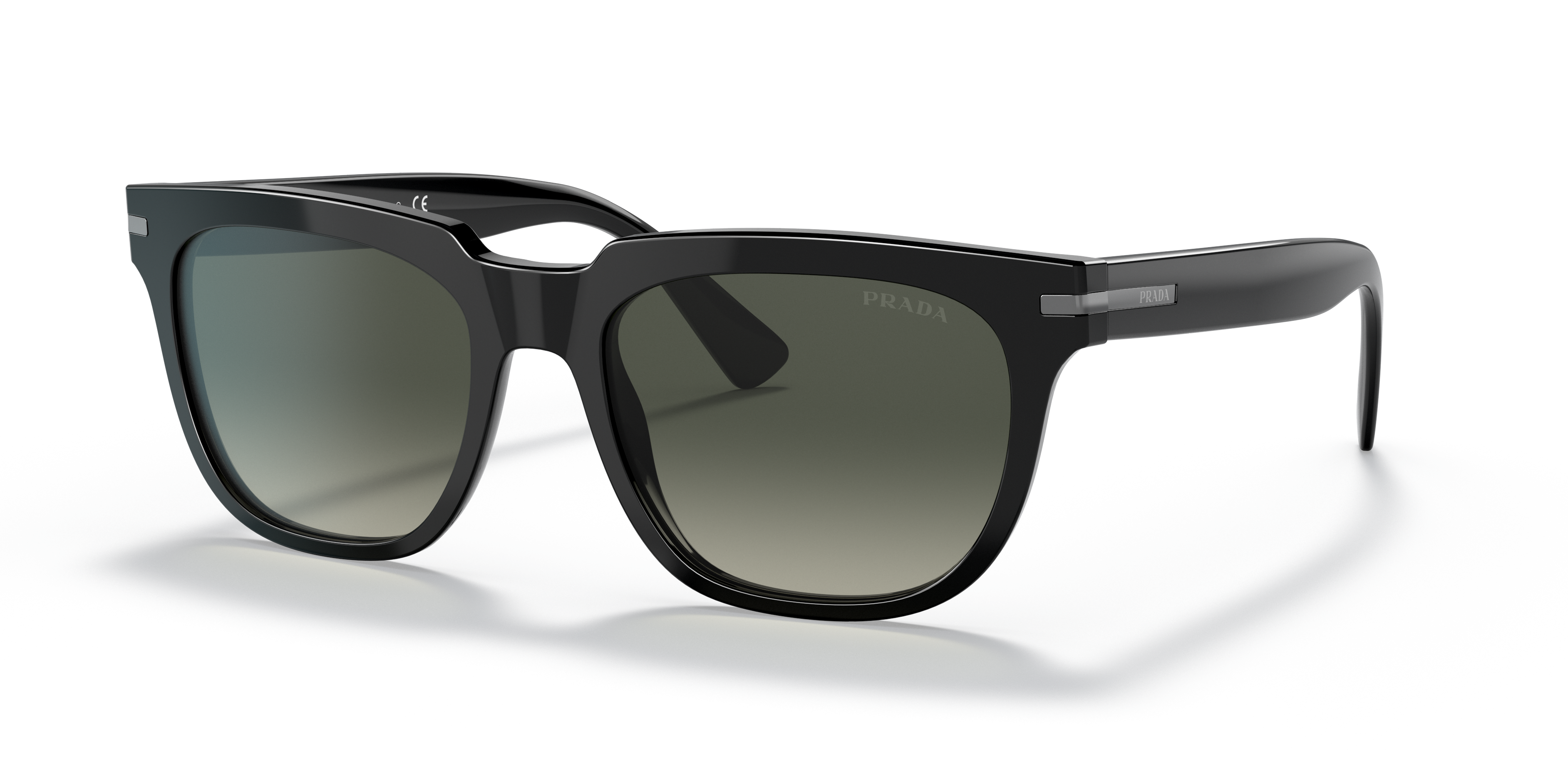 PR 04YS Schwarz AcetatSunglass Frames von B24, Dreiviertelansicht