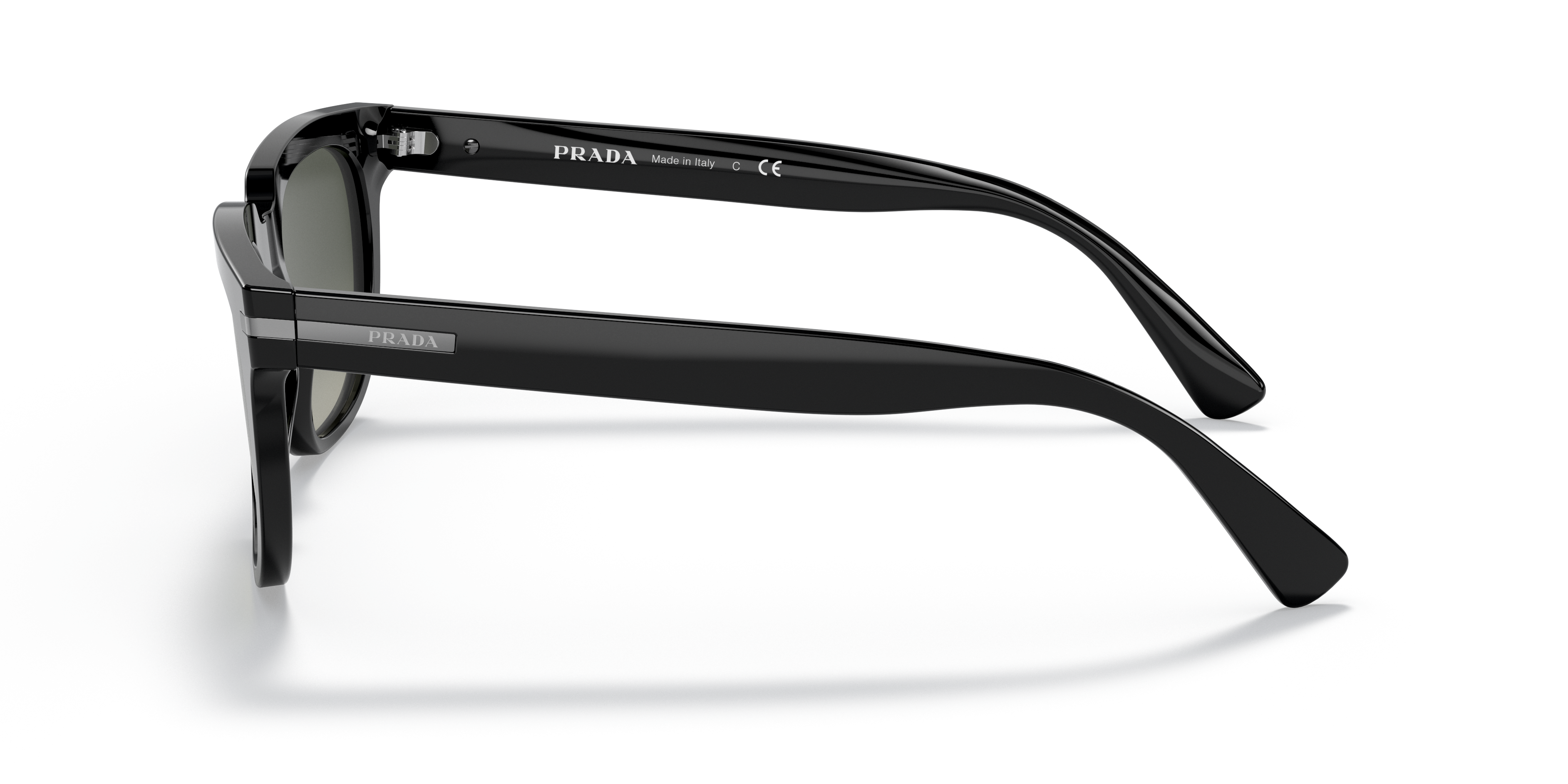 PR 04YS Schwarz AcetatSunglass Frames von B24, Seitenansicht