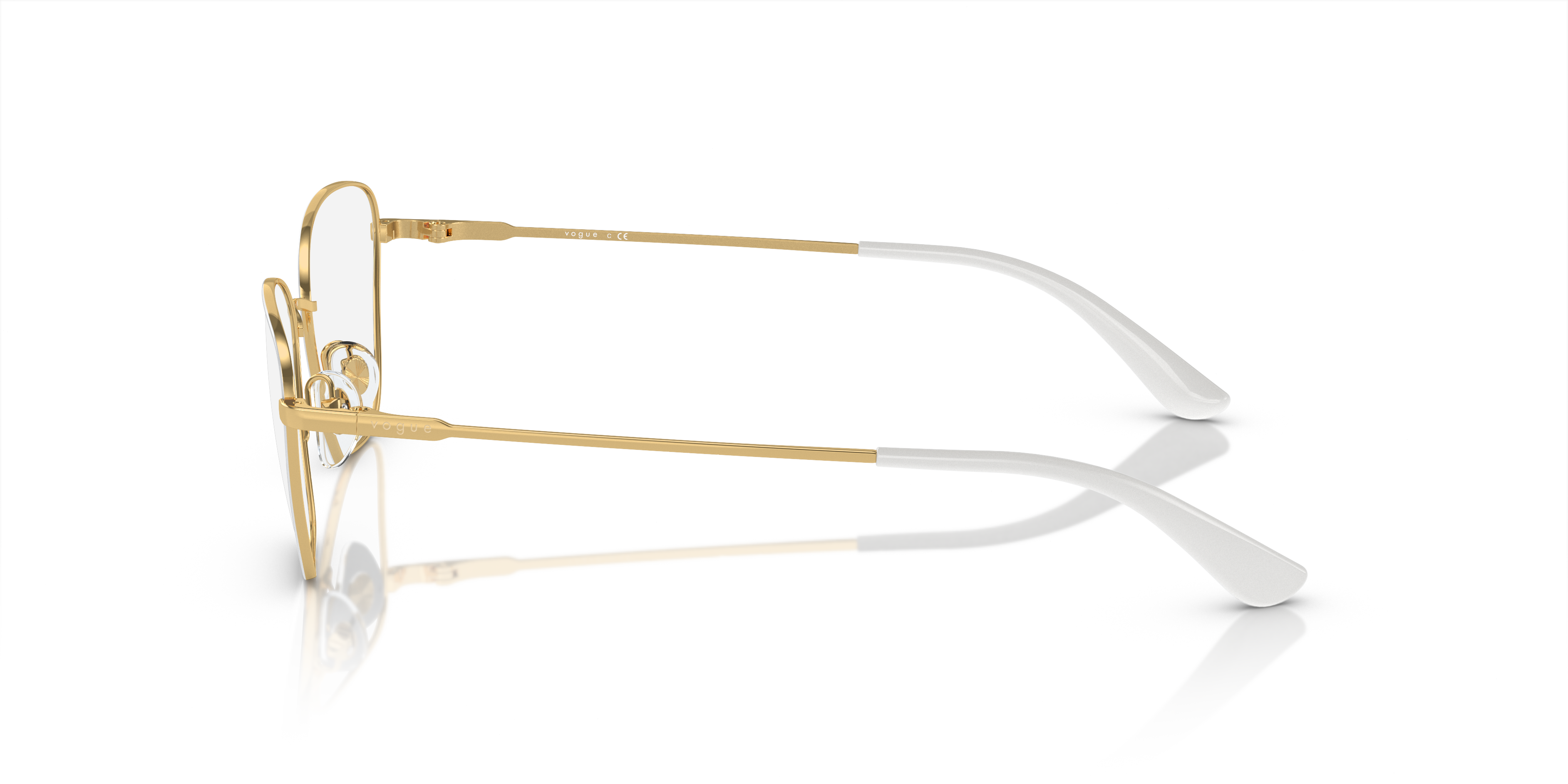 VO4163 Oben Weiß & Gold MetallEyeglass Frames von B24, Seitenansicht