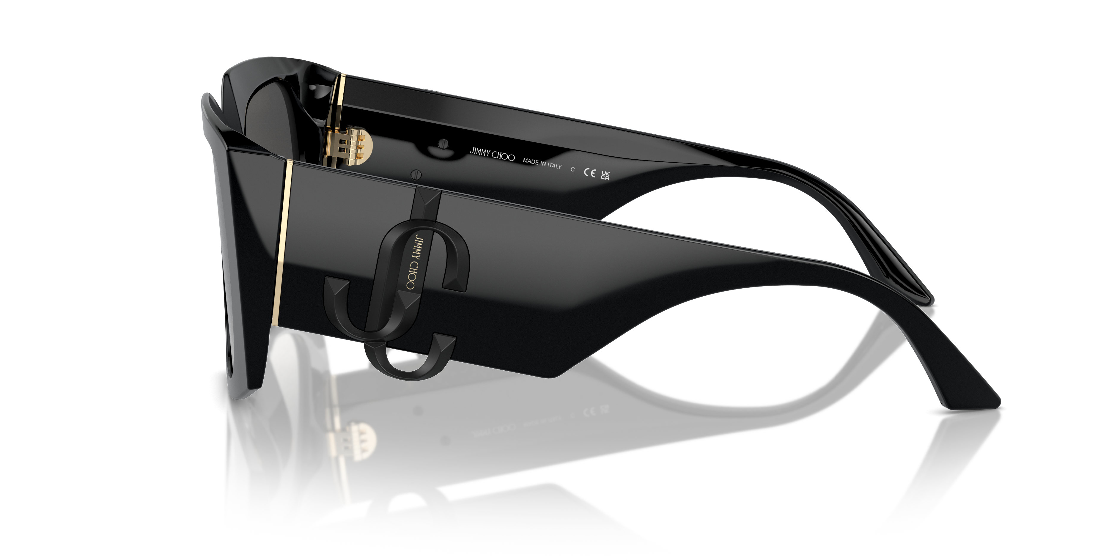 JC5006U Zwart AcetaatSunglass Frames van B24, Zijaanzicht