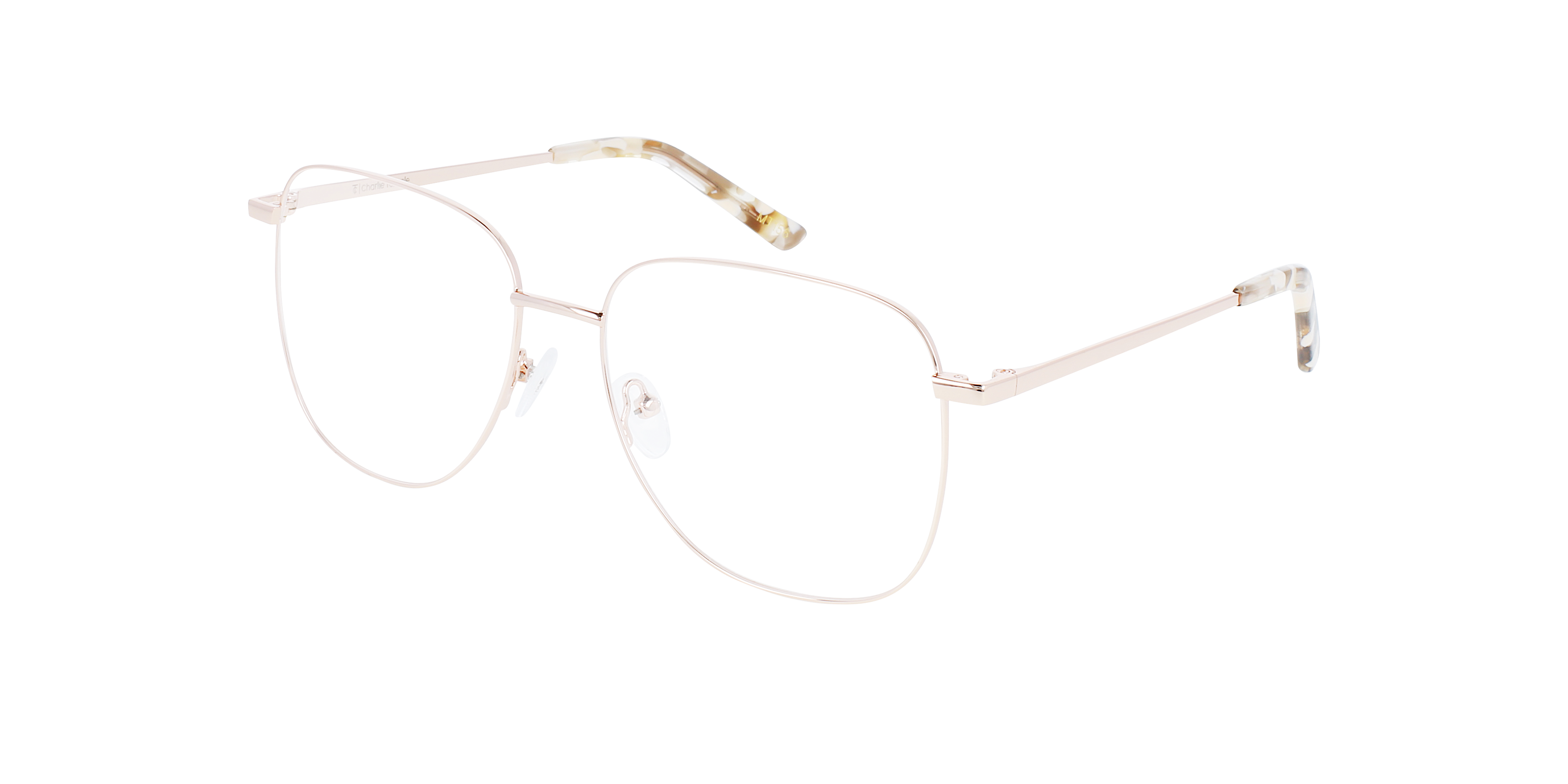 Miley Rose Gold Metal MetaalEyeglass Frames van B24, Hoekweergave