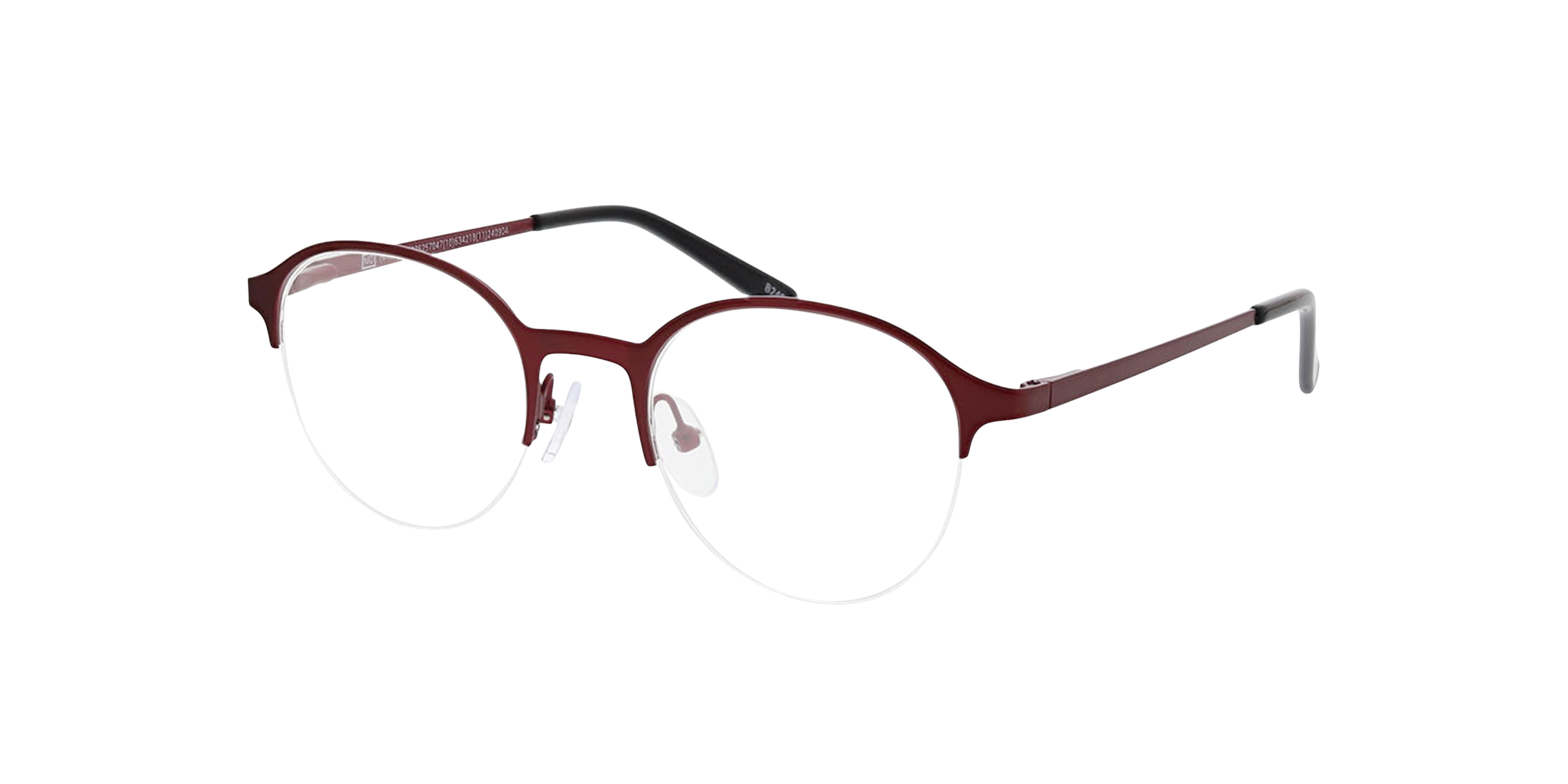 Helsinki Matt Burgundy MetallEyeglass Frames von B24, Dreiviertelansicht