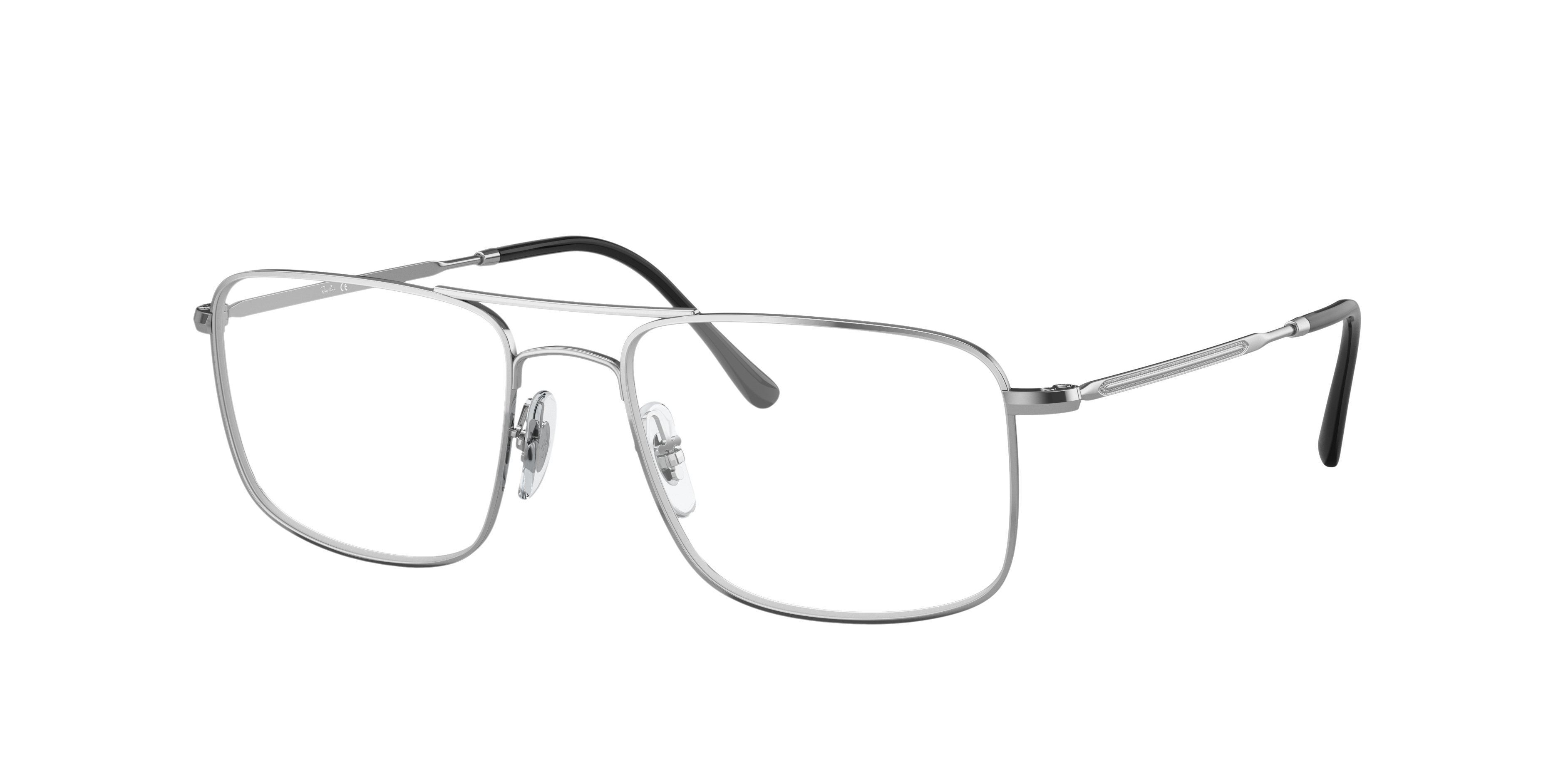 RB6434 Zilver MetaalEyeglass Frames van B24, Hoekweergave